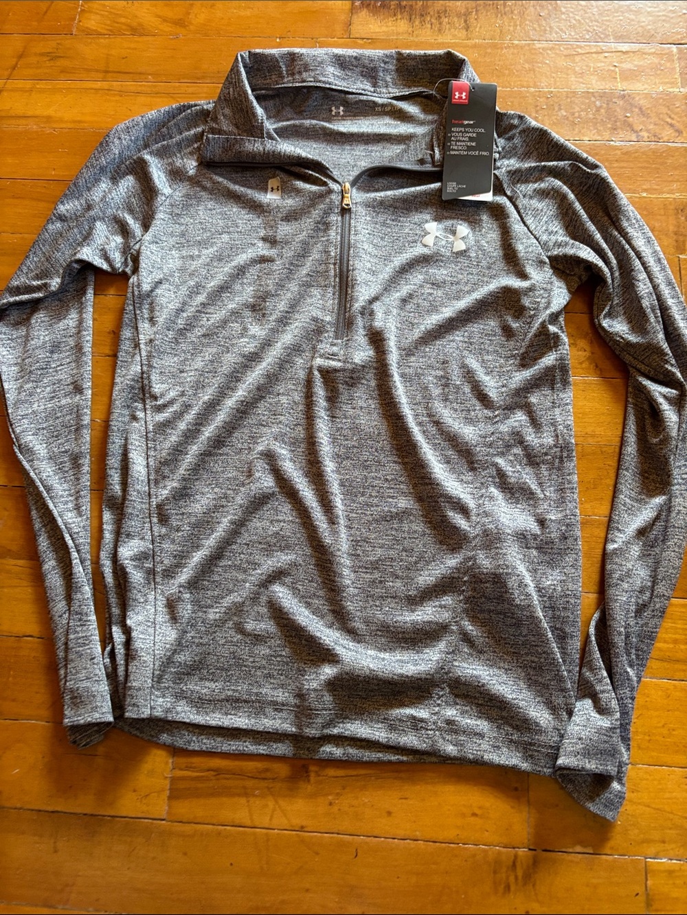 Under Armour Women's Gray Heather 1/4 Zip Performance Top